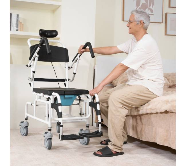 Dušo neįgaliųjų vežimėlis su aliuminio rėmu7