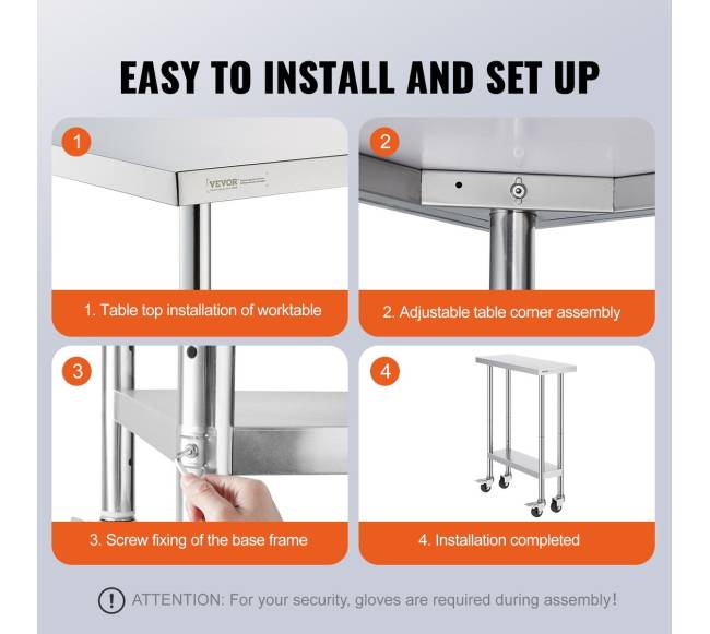 Nerūdijančio plieno darbo stalas su ratukais5