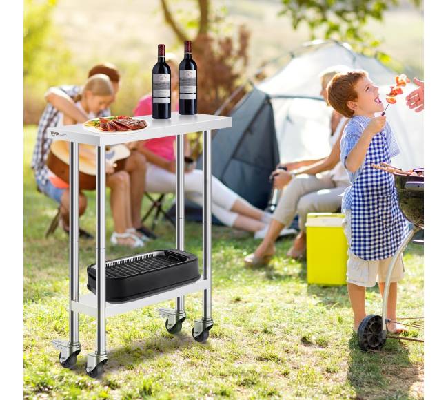 Nerūdijančio plieno darbo stalas su ratukais7