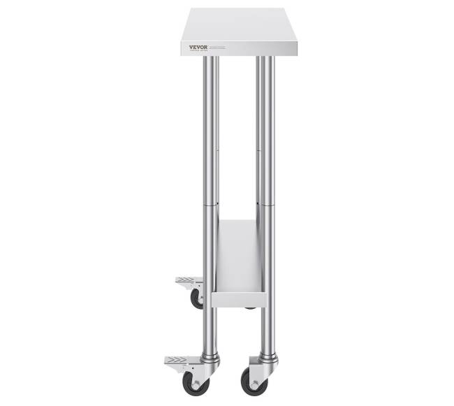 Nerūdijančio plieno darbo stalas su ratukais9