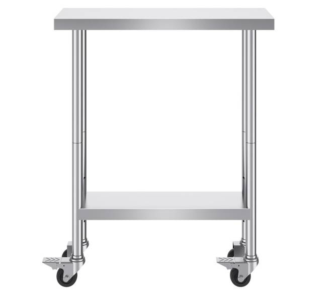 Nerūdijančio plieno darbo stalas su ratukais10