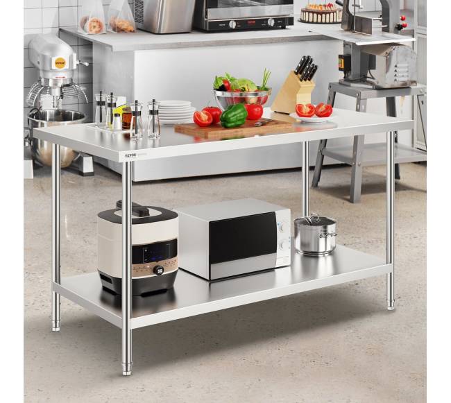 Nerūdijančio plieno darbo stalas maisto ruošimui 76x152x86 cm7