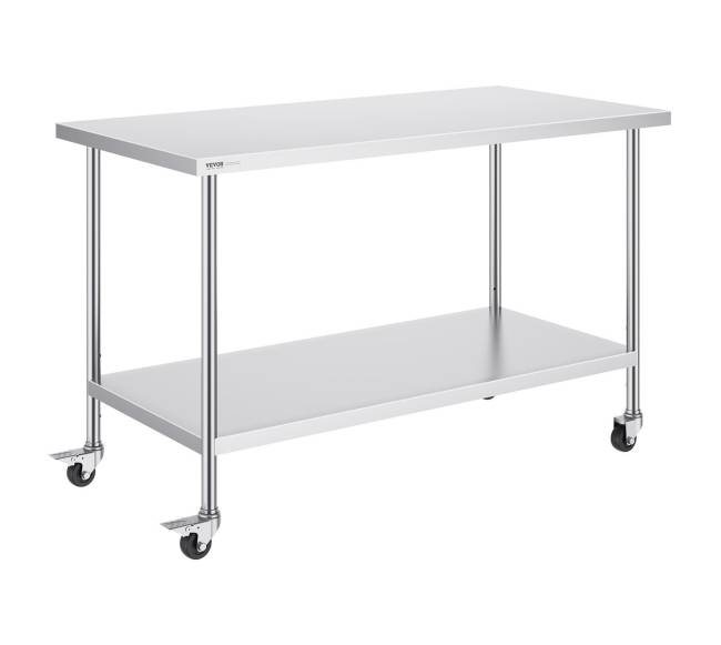 nerūdijančio plieno darbastalis 76x152 cm su ratukais0