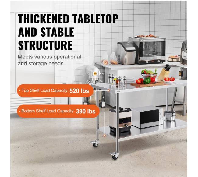 nerūdijančio plieno darbastalis 76x152 cm su ratukais2