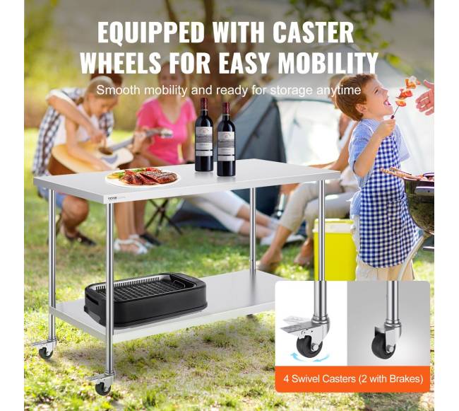 nerūdijančio plieno darbastalis 76x152 cm su ratukais3