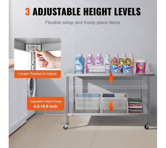 nerūdijančio plieno darbastalis 76x152 cm su ratukais4