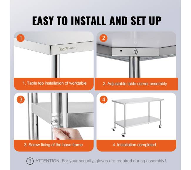 nerūdijančio plieno darbastalis 76x152 cm su ratukais5