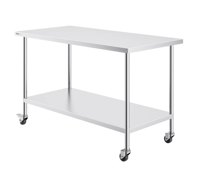 nerūdijančio plieno darbastalis 76x152 cm su ratukais8