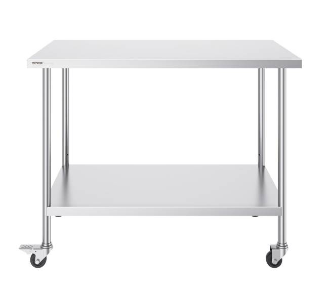 nerūdijančio plieno darbastalis 76x152 cm su ratukais9