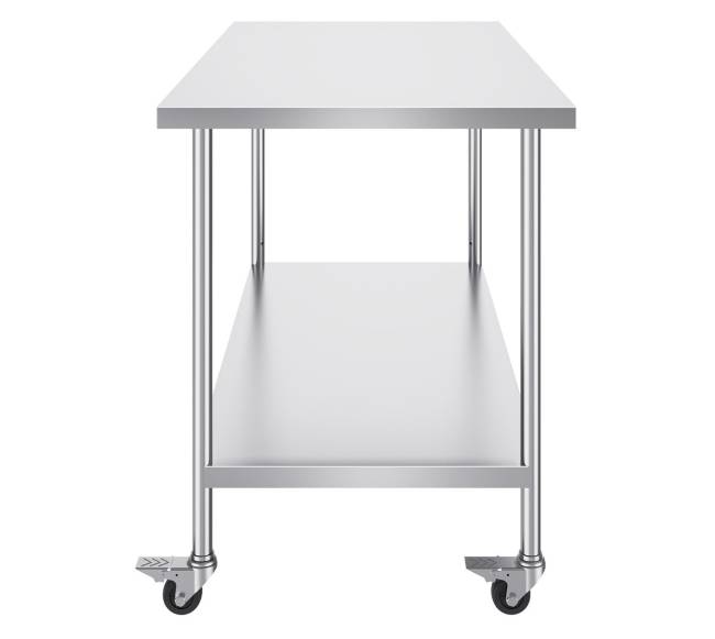 nerūdijančio plieno darbastalis 76x152 cm su ratukais10