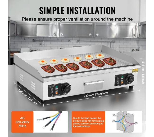 Komercinė elektrinė grilis 4400W4