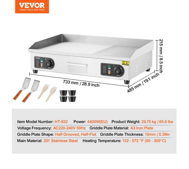 Komercinė elektrinė grilis 4400W6