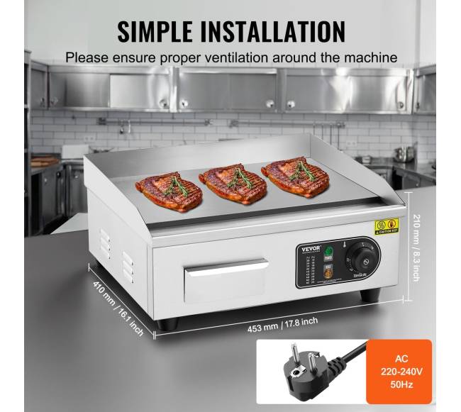 Elektrinė stalviršio grilio plokštė 2800 W4