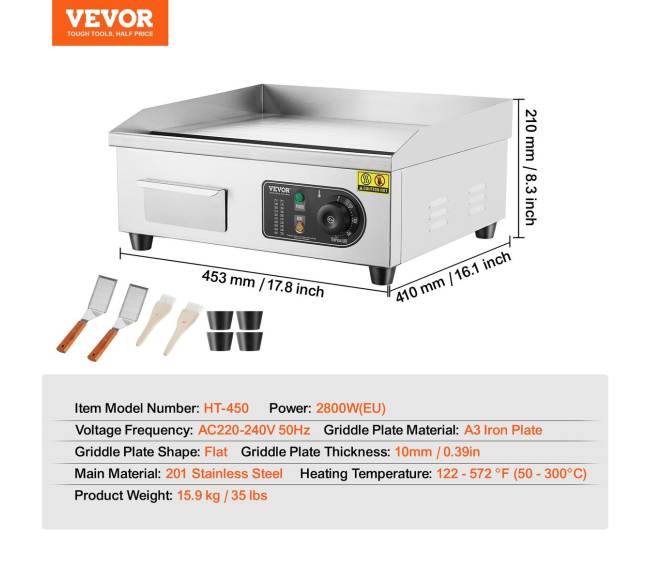 Elektrinė stalviršio grilio plokštė 2800 W6