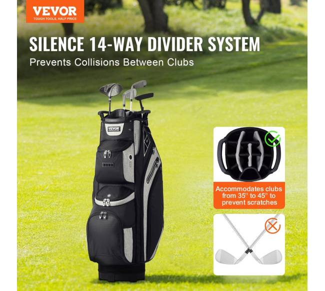 36 colių golfo vežimėlio krepšys su 14 skyrių1