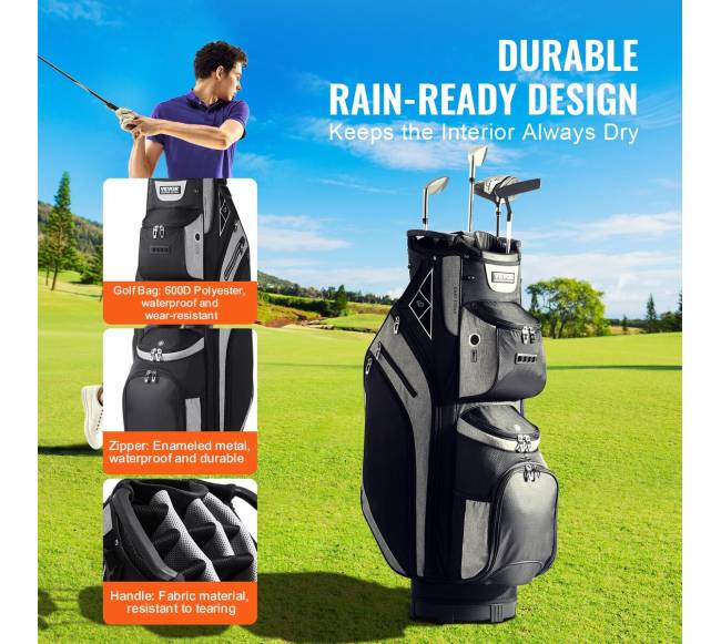 36 colių golfo vežimėlio krepšys su 14 skyrių2