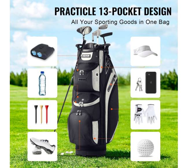 36 colių golfo vežimėlio krepšys su 14 skyrių3