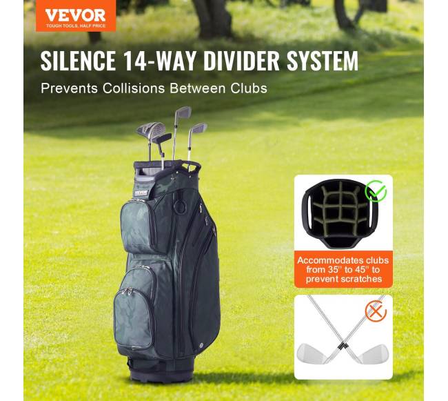 91 cm golfo krepšys su 14 skyrių1