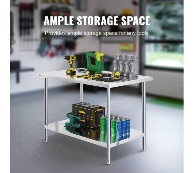 Nerūdijančio plieno darbastalio stalas 76x121 cm3