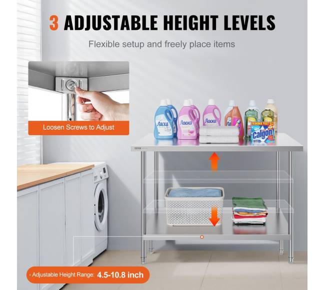 Nerūdijančio plieno darbastalio stalas 76x121 cm4