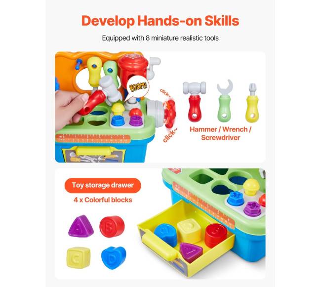 Muzikinis vaikiškas darbo stalas 2+ metų3