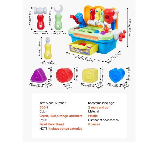 Muzikinis vaikiškas darbo stalas 2+ metų6