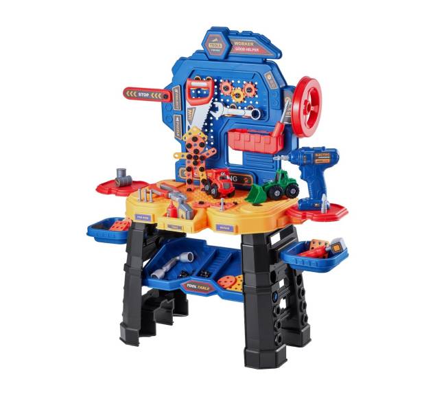 Vaikiškas darbastalis su 181 dalimi ir elektriniu grąžtu8