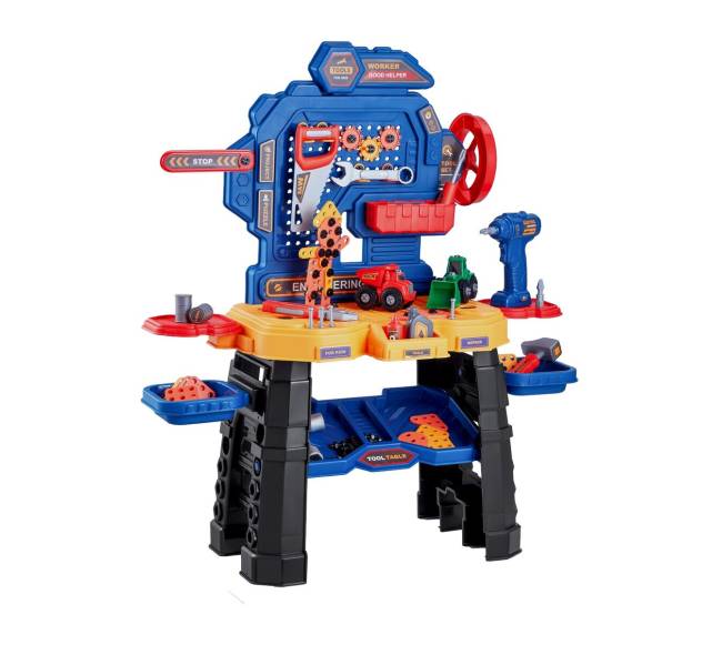 Vaikiškas darbastalis su 181 dalimi ir elektriniu grąžtu9