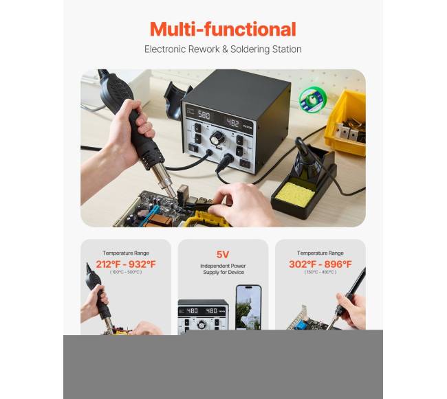 2-in-1 lituoklis su karšto oro stotimi 820 W0