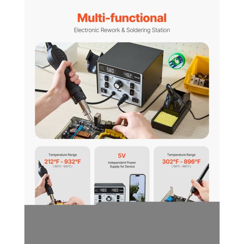 2-in-1 lituoklis su karšto oro stotimi 820 W0