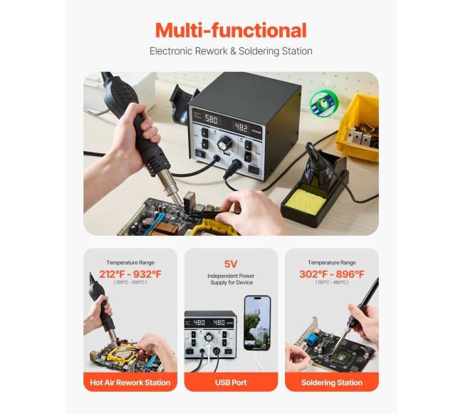 2-in-1 lituoklis su karšto oro stotimi 820 W1