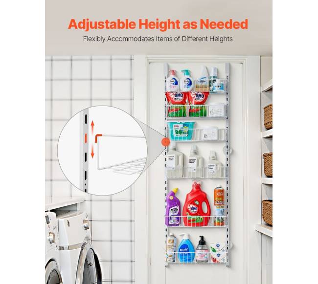 6 lygių kabanti lentyna durų sandėliavimui2