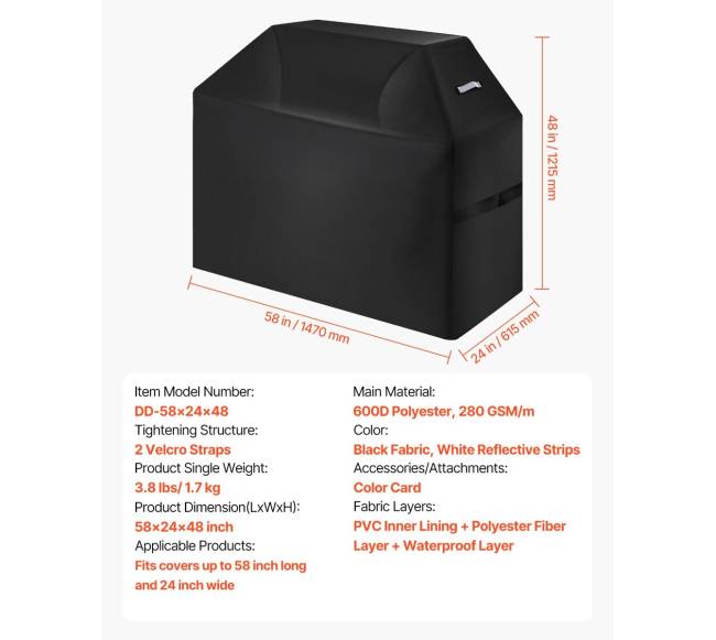 vandeniui atsparus 147 cm dujinių kepsninių uždangalas6