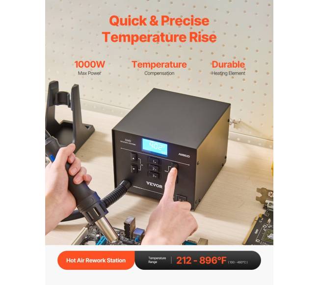 Karšto oro lituoklis 1000W su LED ekranu1