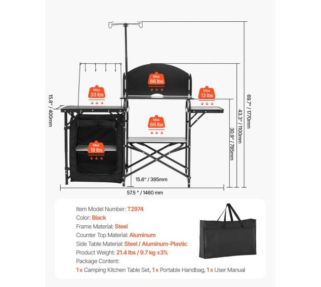 Nešiojamas stovyklavimo virtuvės stalas5