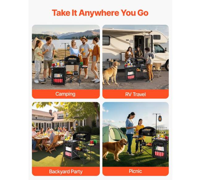 Nešiojamas stovyklavimo virtuvės stalas6