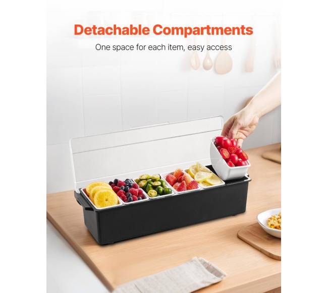 Atvėsintas padažų padėklas su 6 skyreliais3