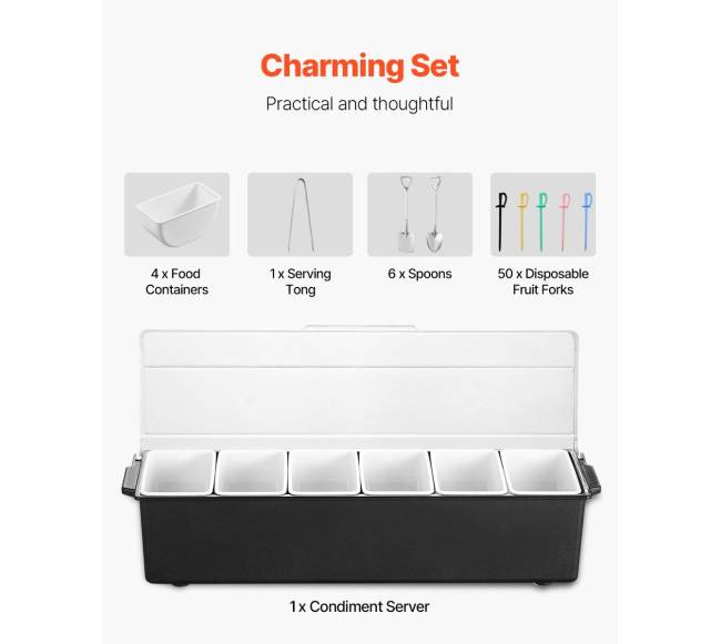 Atvėsintas padažų padėklas su 6 skyreliais4