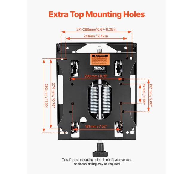 Universalios sėdynės pakabos komplektas be bėgių3