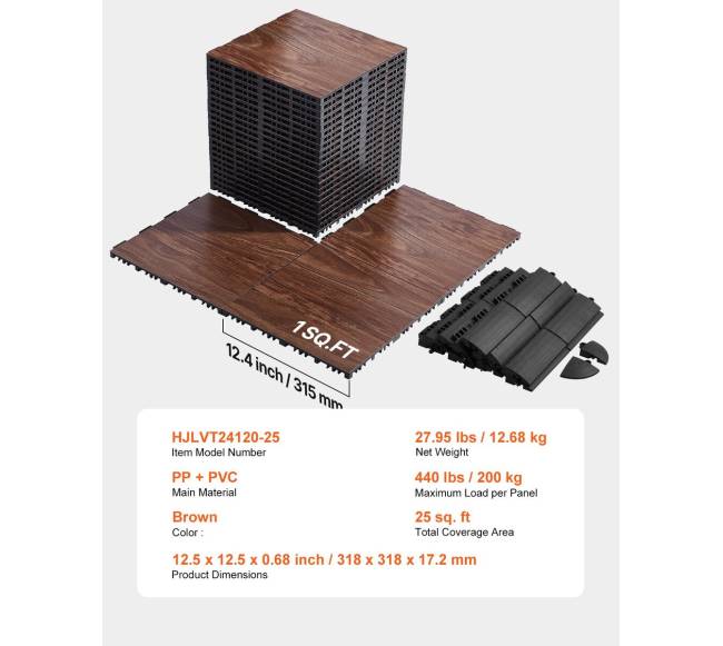 Sporto grindų danga 25 vnt. jungiančių plytelių6