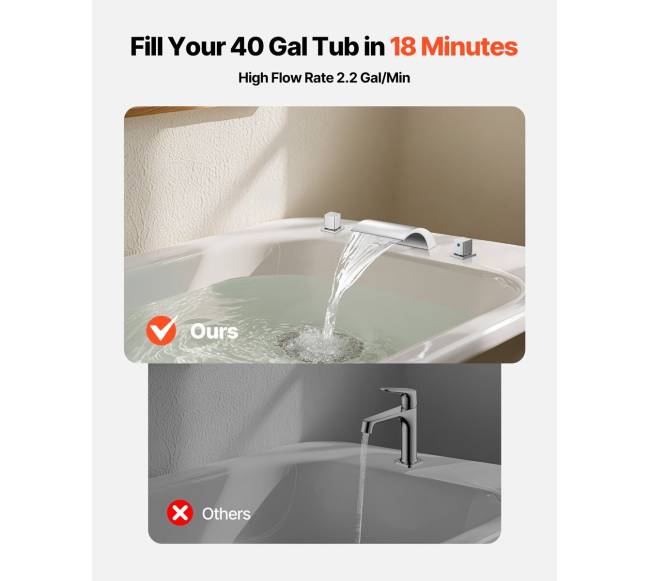 romėniškas vonios maišytuvas su krioklio srove1