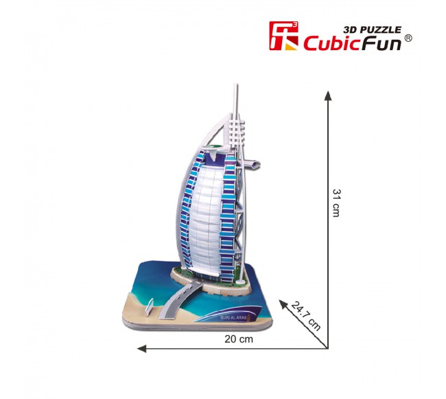 CubicFun 3D dėlionė „Viešbutis Burj al-Arab“0
