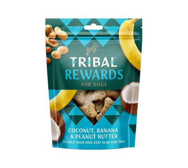 Skanėstai šunims su kokosais, bananais ir žemės riešutų sviestu „Coconut, Banana - Peanut Butter“ TRIBAL, 125g1