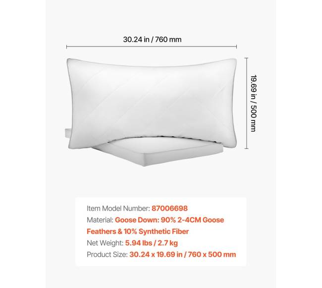 Miego pagalvės, 2 vnt., karalienės dydis6