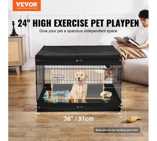 Sulankstomas 4 dalių metalinis augintinių žaidimų maniežas1