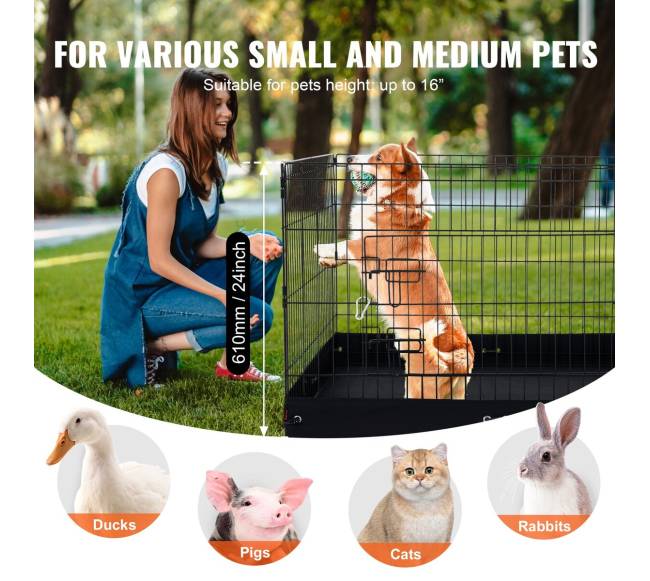 Sulankstomas 4 dalių metalinis augintinių žaidimų maniežas2