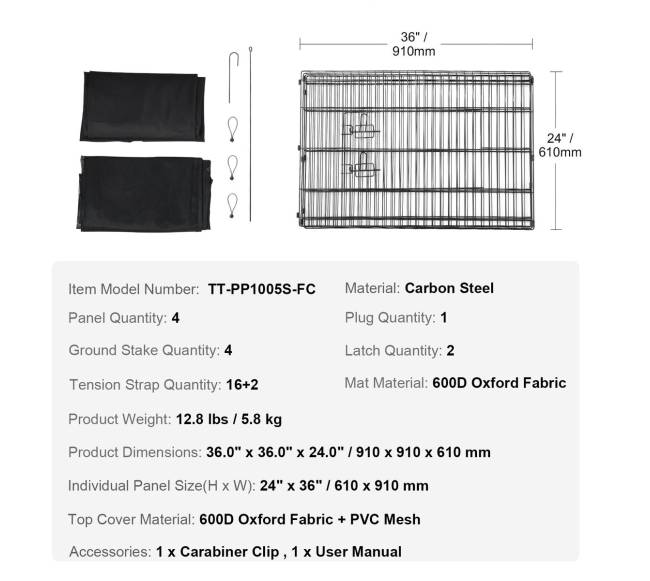 Sulankstomas 4 dalių metalinis augintinių žaidimų maniežas6