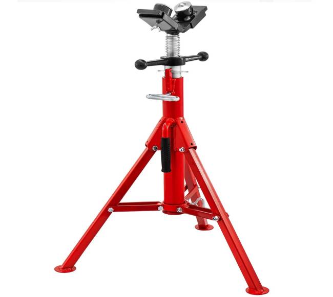 Reguliuojamas vamzdžių stovėjimo stovas su V formos galva0