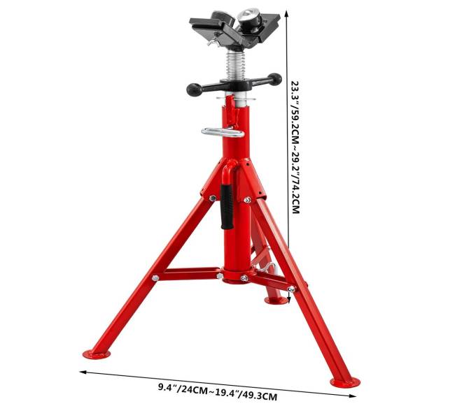 Reguliuojamas vamzdžių stovėjimo stovas su V formos galva7