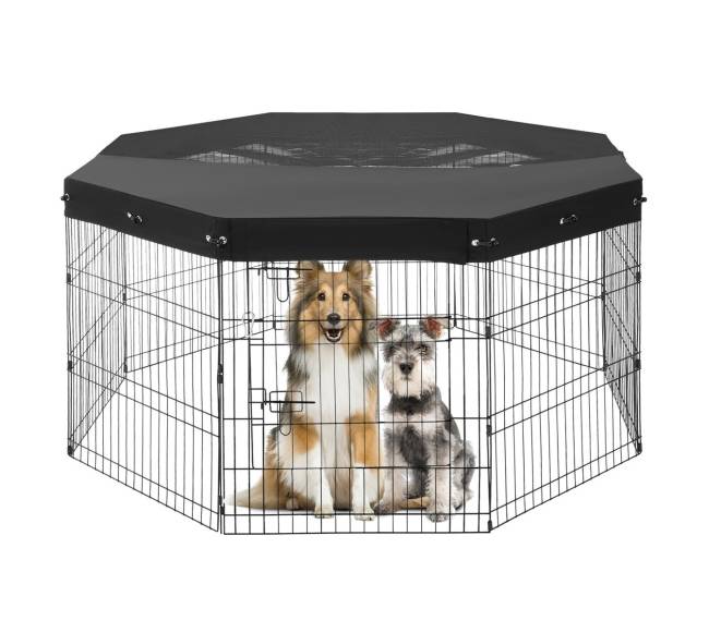 Sulankstomas metalinis šuns gardas su dangčiu0